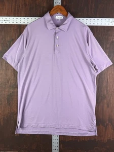 Peter Millar Summer Comfort Polo Shirt Performance Striped Purple Men’s Large - Picture 1 of 8