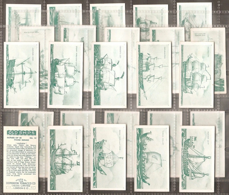 DOMINION TOBACCO CO.-FULL SET- OLD SHIPS 1936 (3RD SERIES 25 CARDS) EXCELLENT - Image 1 of 1