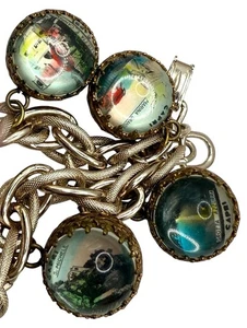 Vintage 50’s Italy Souvenir Charm Bracelet Globe Orb Capri - Picture 1 of 15