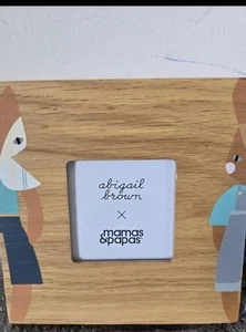 Mamas & Papas Abigail Brown brand new picture frames boxed wooden 16cm.x.16cm - Picture 1 of 3