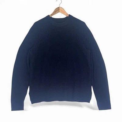 Suéter Pullover Tejido Acanalado All Saints Para Hombre Pequeño De Gran Tamaño Azul Marino Lana Yak Foto 1 de 4