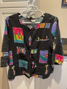 Leinenjacke Damen XL für jeden Künstler. - HOT COTTON Label - 2 Taschen - Bild 1 von 10