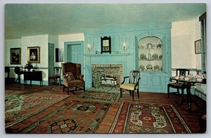 Vintage Postcard- Living Room Rumsey Wing of Alexander Grant House Salem NJ - Picture 1 of 2