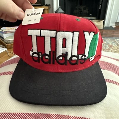 De colección Italia Fútbol Selección Nacional Adidas Snapback Sombrero Copa Mundial Juegos Olímpicos ¡Nuevo! Foto 1 de 3