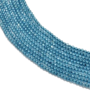 2 mm Blau Quarz Edelstein Rund Facettiert Perlen 12,5 Zoll Strang - Bild 1 von 7