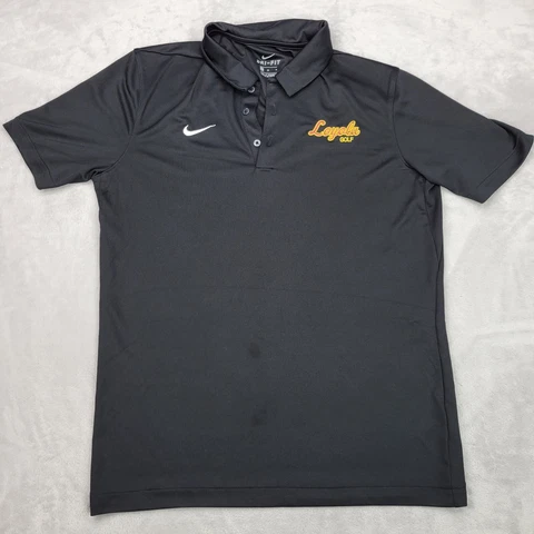 Loyola Shirt Men Medium Black Golf Polo Casual Dri-Fit Chicago Ramblers Adult * Cover