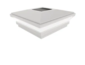 Veranda Solar Post Cap Decorative Classic Contemporary Design 5" x 5" White NEW! - Picture 1 of 4