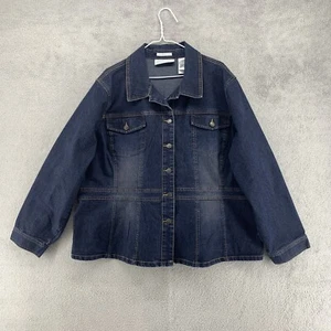Liz Claiborne First Issue Jean Jacket Womens 3 Blue Stretch Designer READ - Picture 1 of 10