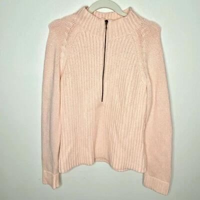 NEW Crazy Horse Salmon 1/2 Zip Pullover Sweater - Women's Size Large Foto 1 de 4