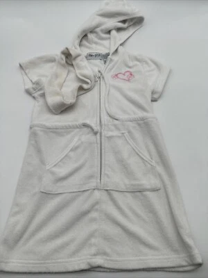 Vestido Amy Byer jovem pequeno bordado zíper completo bolsos brancos ..#18565 - Imagem 1 de 4