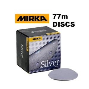 Discos de lijado de gancho y bucle de plata Mirka Q 77 mm 3" P320 caja de arena de 100 - Imagen 1 de 1