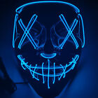 Halloween Led Mask Party Light Up Mixed Color Masque Glow In Dark Cosplay Mask