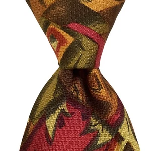 MISSONI Men's 100% Silk Necktie ITALY Designer Geometric Multi-Colored EUC - Picture 1 of 3
