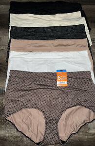 Warner's ~ Women's Brief Underwear Panties Polyester Blend 6-Pair ~ 3XL/10