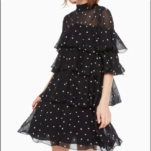 Kate Spade New York Heartbeat Embroidered Dress Black US 2 UK 6-8 RRP £495 - Picture 1 of 8