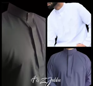 Mens Men Jubba Thobe Collared Muslim Arab Mosque Madrassa Hajj Umrah POPULAR UK - Picture 1 of 18