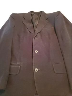 Structure Modern Mens Sz 42R Black Velvet Feel Suit Jacket Blazer 3-Button Black - Image 1 of 4