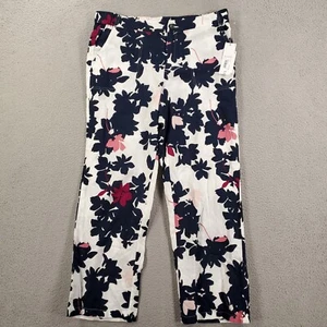 New Linen Pants Womens Large Floral Lightweight Relaxed Wide Leg Semi Sheer - Picture 1 of 11