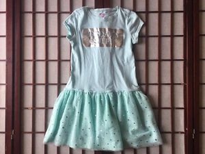 Place Aqua Dress with Silver Stars & Today's Outfit Graphic Girls Size 10 to 12 - Picture 1 of 6