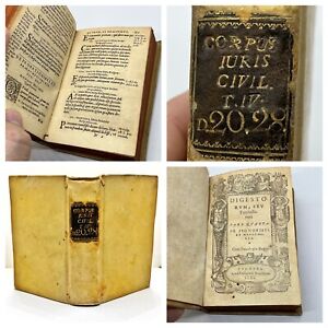 1581 Rare Medieval Renaissance Era Vellum Bound Book: “Civil Law Digest” Legal
