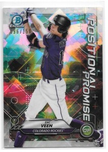 2021 Bowman Chrome ZAC VEEN Colorado Rockies Positional Promise ATOMIC REF /150