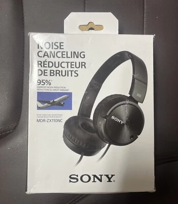 Sony MDRZX110NC Noise Cancelling Headphones Black - Image 1 of 4
