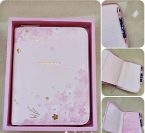 Rare 2018 Limited Edition Starbucks Sakura Season Pink PU Notebook & Pen Set - Bild 1 von 5