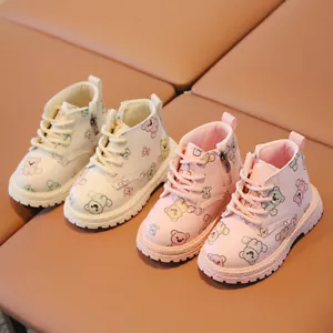 Girls Kids Children Ankle Snow Boots Lined Flats Anti-slip Chelsea Shoes UK Size - Picture 1 of 11