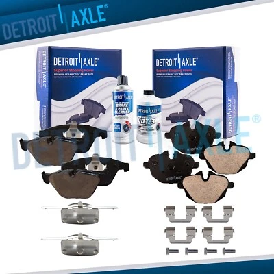 Pastilhas de freio dianteiras traseiras de cerâmica com ferragens para 2011 BMW 535i xDrive 3.0L Sedan - Imagem 1 de 4