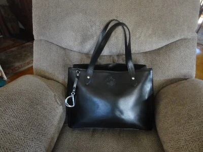 Lauren Ralph Lauren, Newbury Large Black Saffiano Leather Shopper Tote Handbag - Image 1 of 4