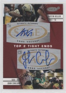 2008 SAGE Squared Dual Auto Dustin Keller John Carlson #A-44 Rookie Auto RC