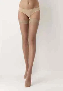 10 Pack Oroblu Bas Chic Up 15 den thigh highs ultra sheer 6 cm floral lace band - Picture 1 of 10