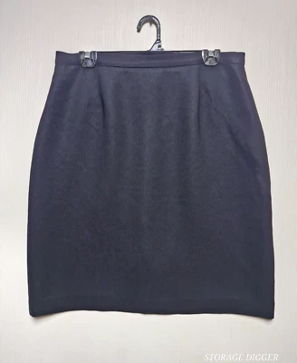 Falda lápiz informal Corner Annex Essentials para mujer 14 negra acetato cremallera trasera Foto 1 de 4