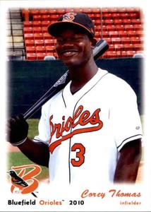 2010 Bluefield Orioles Grandstand 40 Corey Thomas Tampa Florida FL Baseball Card