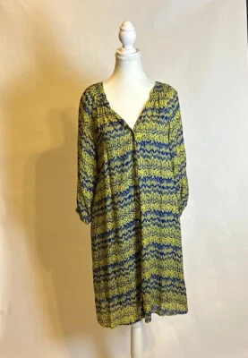 Shoshanna | Vestido recto manga 3/4 púrpura seda chartreuse | Talla 6 Foto 1 de 4