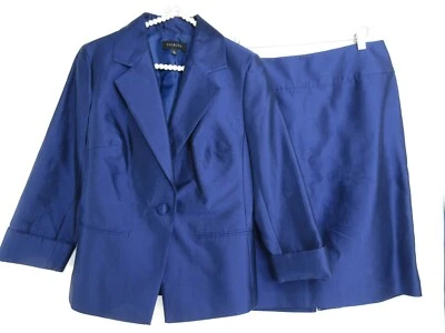 Talbots Womens 6/8 Silk Blend Suit Jacket Skirt Amethyst Blue 2PC Classic Career - Image 1 of 4