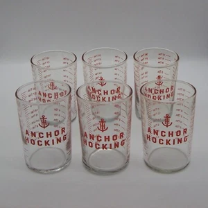 Vintage Anchor Hocking Graduated Measuring Glass, Set of 6 Glasses - Picture 1 of 12