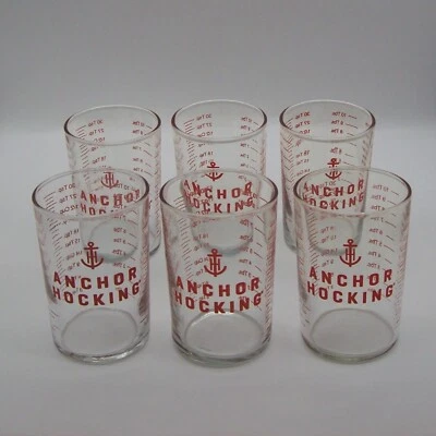 Vintage Anchor Hocking Graduated Measuring Glass, Set of 6 Glasses - Image 1 of 4