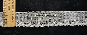 Pizzo vintage/antico, bianco, inglese, foglie di cotone, 10 iarde - Foto 1 di 1