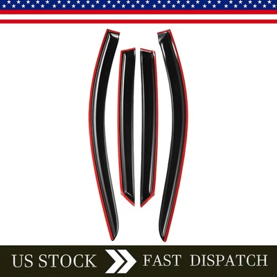 Rain Guards Fits Hyundai Elantra 2021-2024 4X Black Tape-on 4Pcs Out Channel Foto 1 de 3
