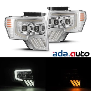 For 2009-2014 Ford F150 Chrome PRO-Series Dual Projector Halogen Headlights Pair - Picture 1 of 10