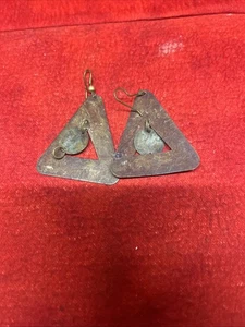 VINTAGE FASHION JEWELRY COPPER DANGLE/DROP EARRINGS (1) - Picture 1 of 5