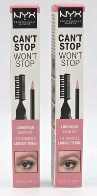 2 x NYX Professional Can't Stop Won't Stop Longwear Brow Kit PINK - Image 1 of 4
