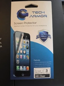 Tech Armor Apple iPhone 4/4S HD Clear Screen Protector **All 3 In Pack** opened - Zdjęcie 1 z 2