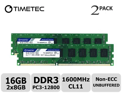 16GB KIT(2x8GB) DDR3L / DDR3 1600MHz (DDR3L-1600) PC3L-12800 / PC3-12800 - Image 1 of 4