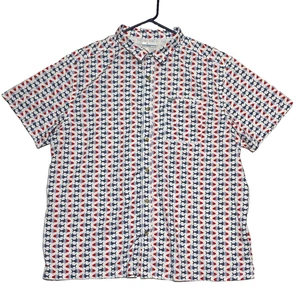 Magellan Outdoors Fish Gear Shirt Mens 2XLT Fish USA FLAG RED White Blue - Picture 1 of 10