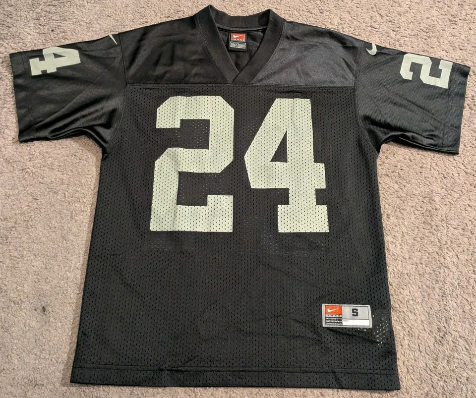 复古耐克 Oakland Raiders Charles Woodson 黑色球衣青少年小号 8/10 — 第 1/4 张图片