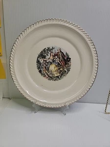 Vtg Set Of 2 Courting Couple Pie Serving Plate Spatula USA Harker 22kt. Gold - Picture 1 of 7