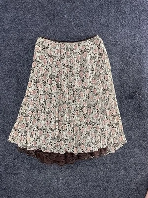 Maxi Falda Worthington Plisada Floral Encaje Para Mujer Grande Cottagecore Pradera De Colección Foto 1 de 4