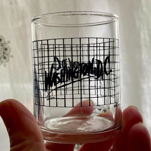 Vintage Washington DC Shot Glass Black Gridwork Silbern EUC - Picture 1 of 4